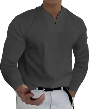 Men's T Shirts Long Sleeve Soft V Neck Lightweight Tee Shirts, Summer Casual Soft Basic Tops, Flannel T-Shirt for Men
