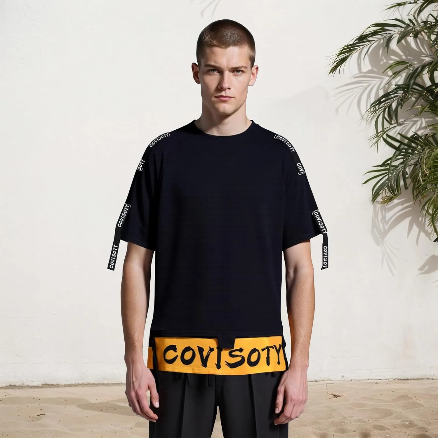 Men's Techwear Japanese Harajuku Streetwear Hip Hop Short Sleeve T-Shirt