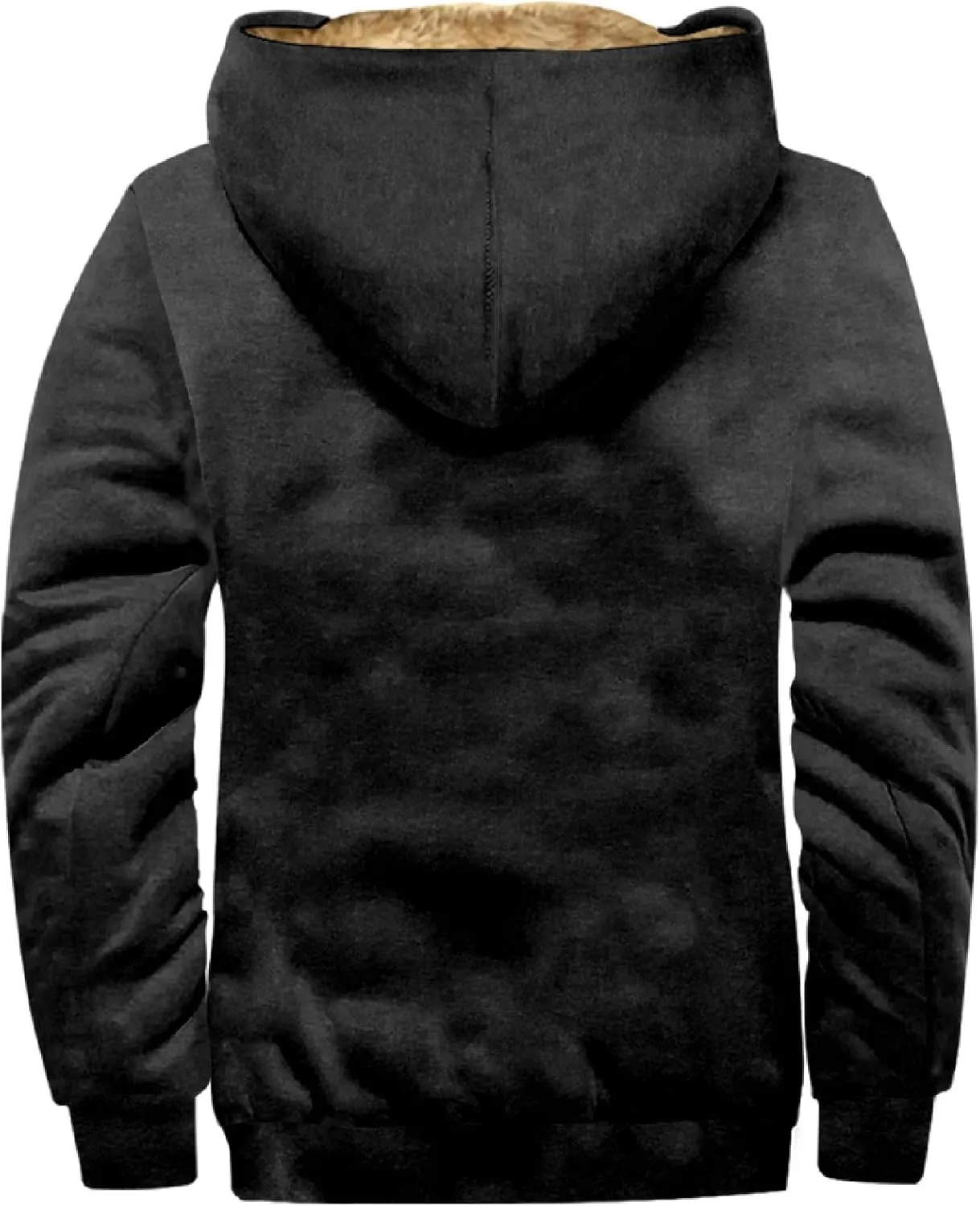 Men's Winter Jacket Fleece Workout Hoodie Full Zip Jackets Outerwear Long Sleeve Thick Sport Coat Motorcycle Jacket
