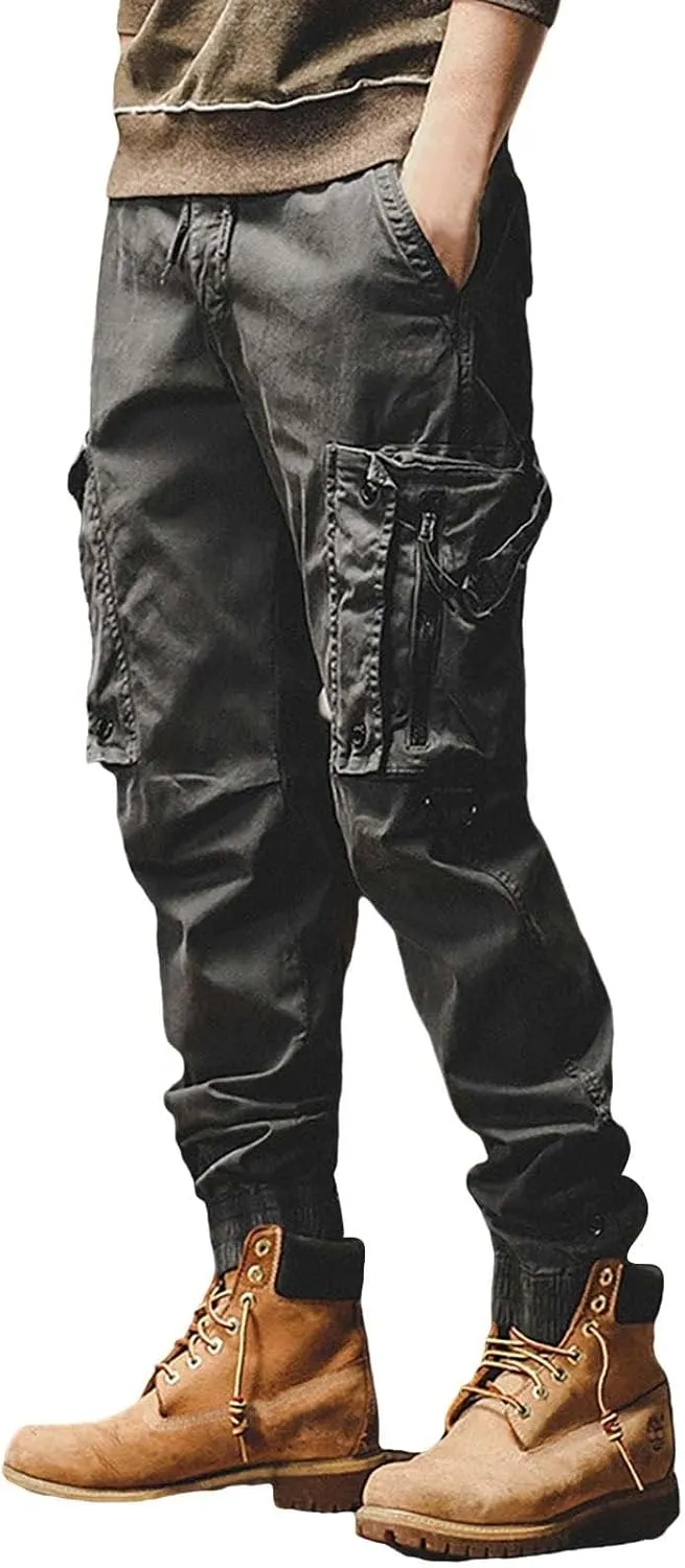 MIDOO Mens Sweatpants Tall Length Casual Joggers Pants Stretch Drawstring Elastic Waist Tapered Leg Sweatpants with Pockets