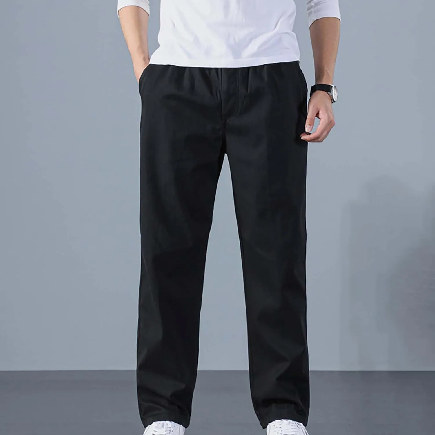 MIDOO Mens Sweatpants with Pockets Casual Loose Straight Sweatpants Outdoor Lightweight Work Hiking Pants Jogger Tousers