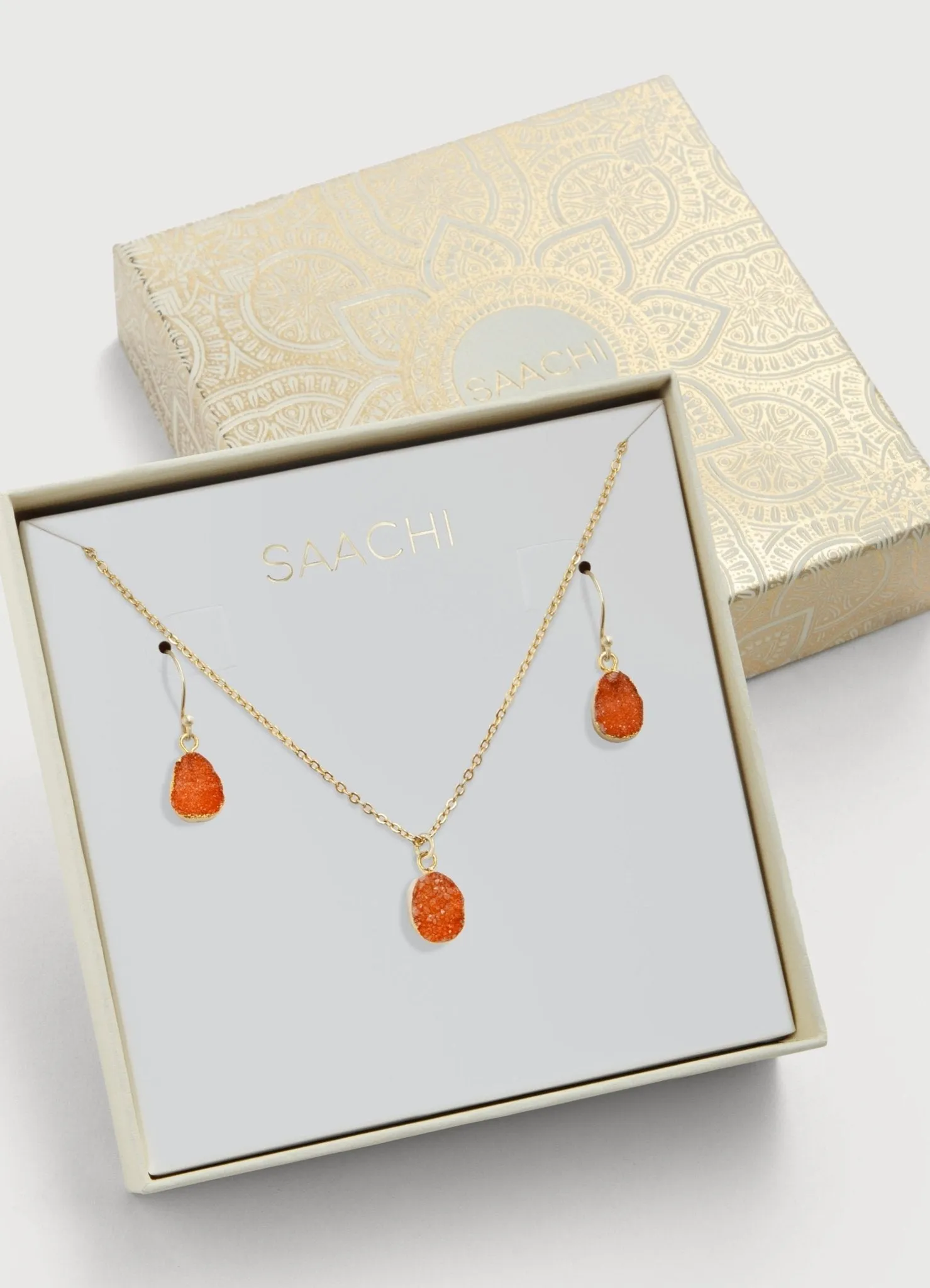Mini Druzy Earring and Necklace Set