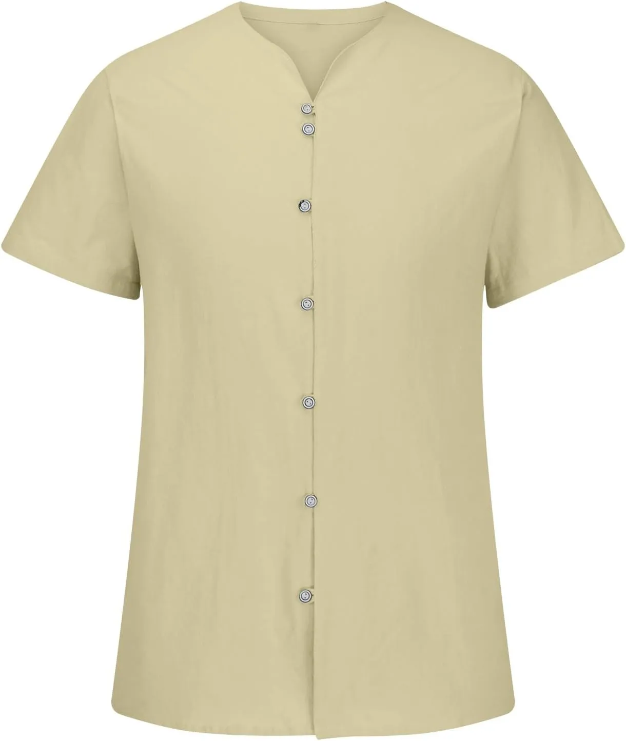 Muscularfit Mens Shirts Casual Button Down Cotton Linen Summer Shirt Regular-Fit Short Sleeve Vintage Fashion Top Pullover