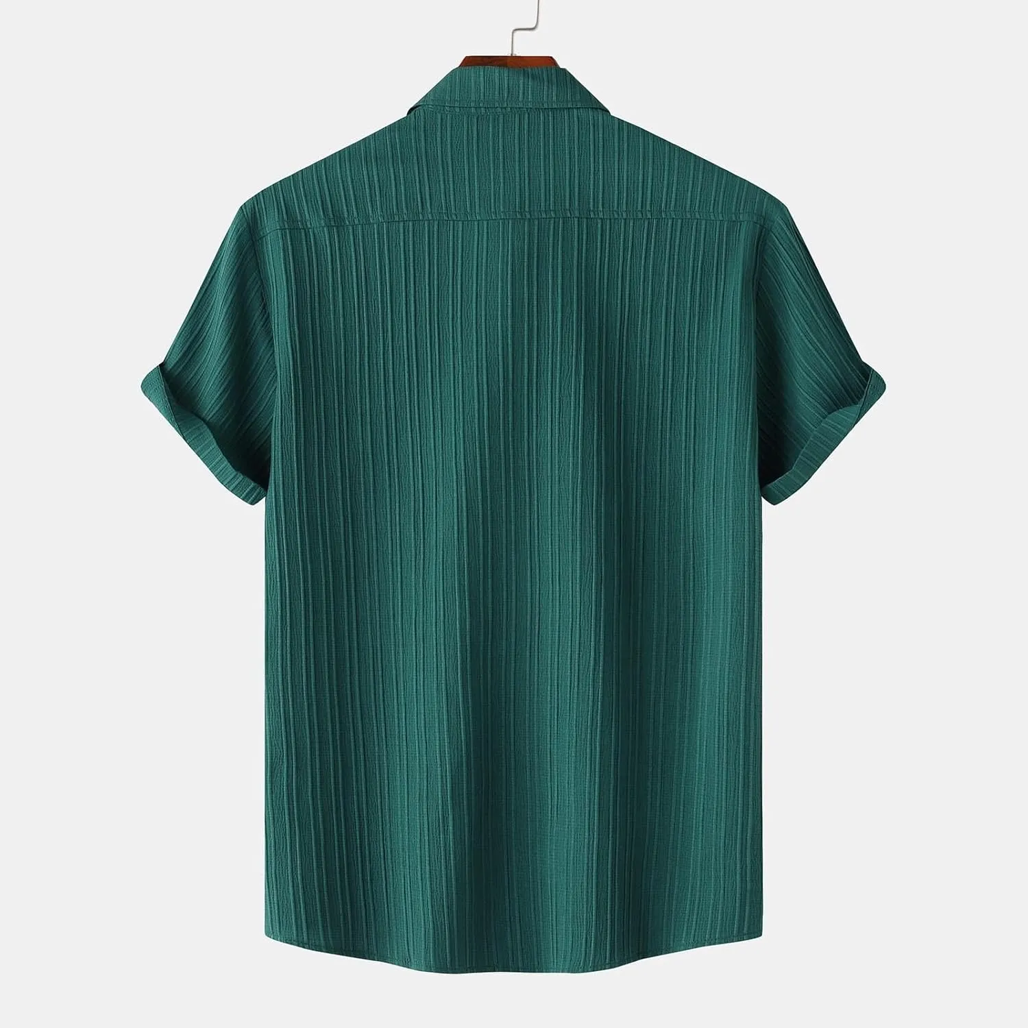 Muscularfit Slim Fit Dress Shirts for Men 2024 Casual Short Sleeve Button Down Shirt Summer Regular Fit Solid Collar Shirts