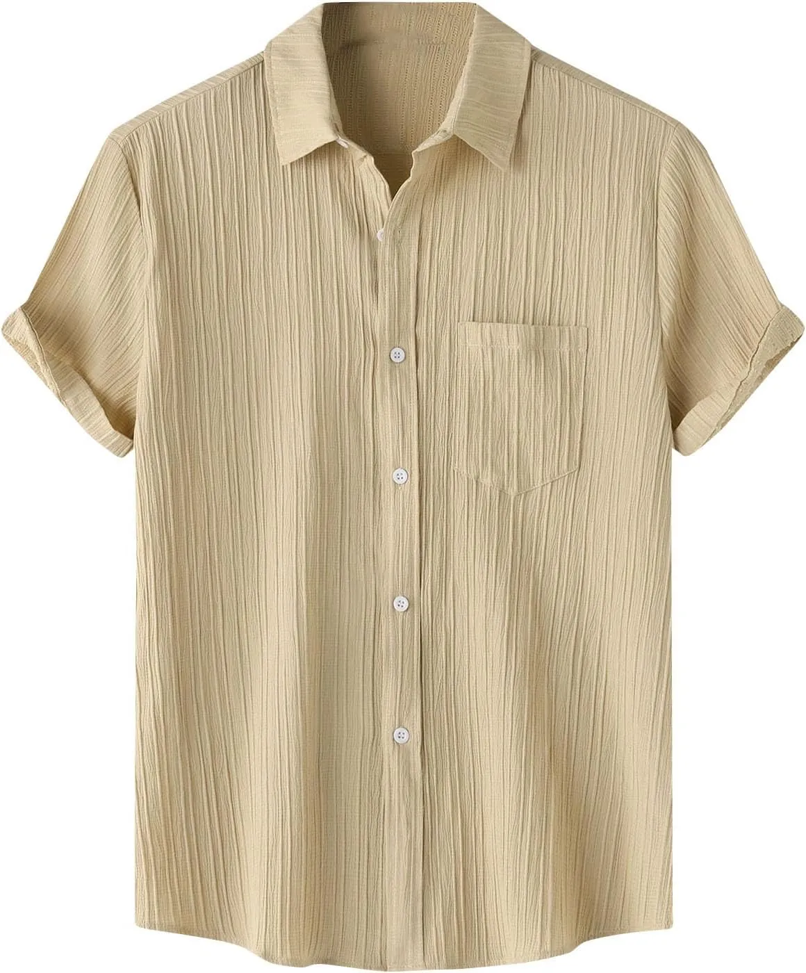 Muscularfit Slim Fit Dress Shirts for Men 2024 Casual Short Sleeve Button Down Shirt Summer Regular Fit Solid Collar Shirts