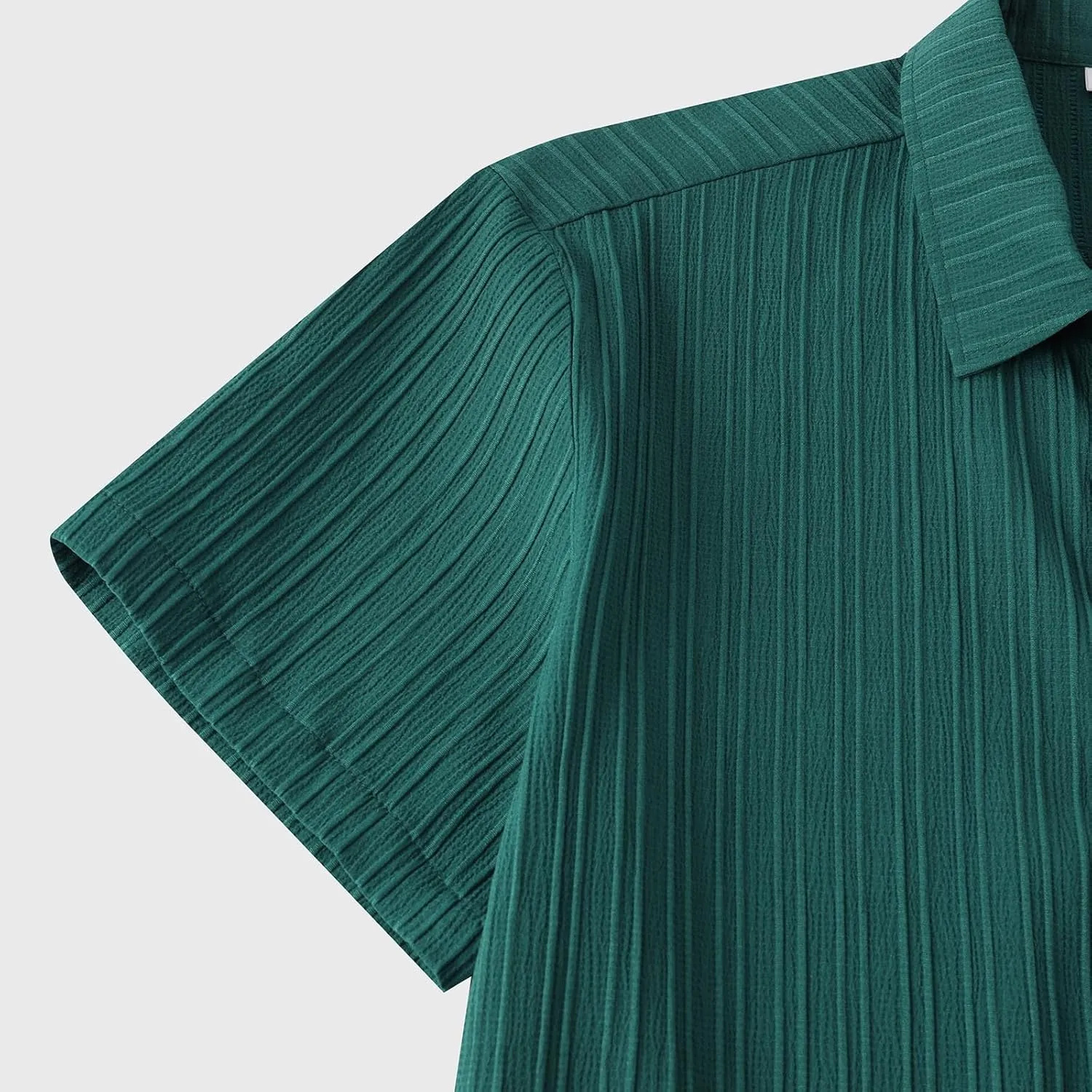 Muscularfit Slim Fit Dress Shirts for Men 2024 Casual Short Sleeve Button Down Shirt Summer Regular Fit Solid Collar Shirts