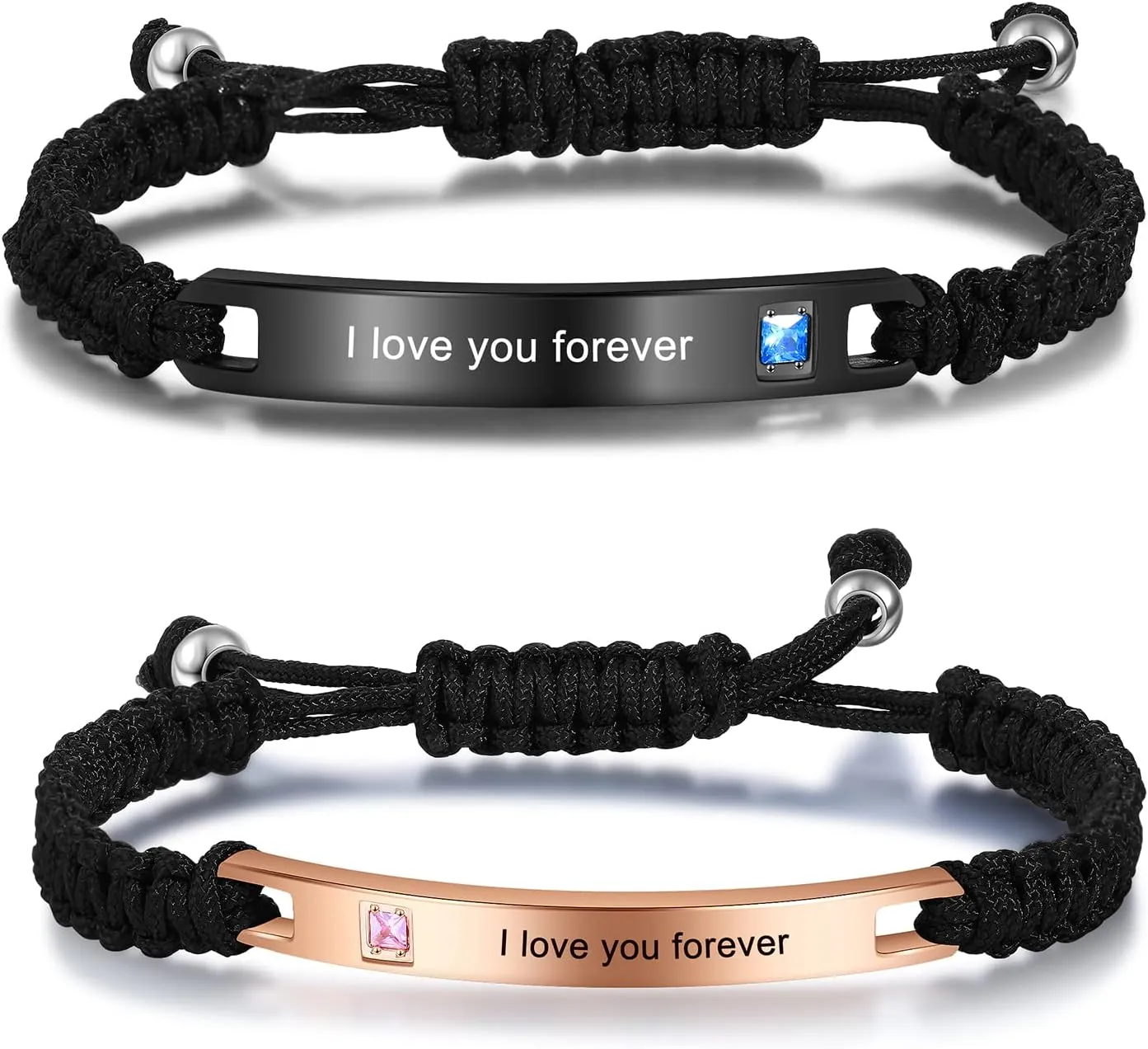 Nameinhea Customized Matching Bracelets for Couples Relationship Bracelets Personalized Couples Bracelets His and Hers Bracelets for Valentines Day Gifts Boyfriend and Girlfriend