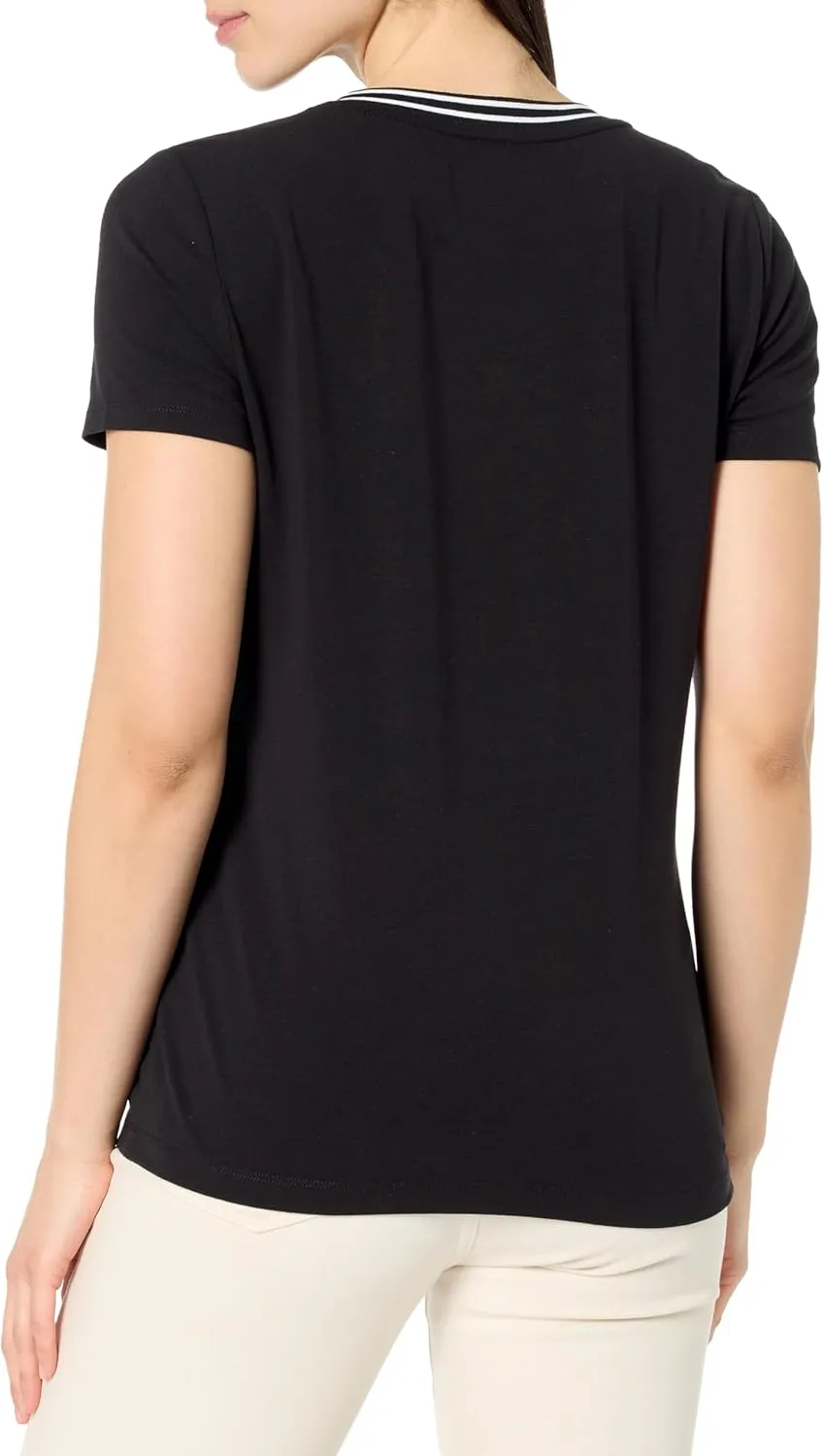 Nautica Women's Solid V-Neck Short Sleeve T-Shirt