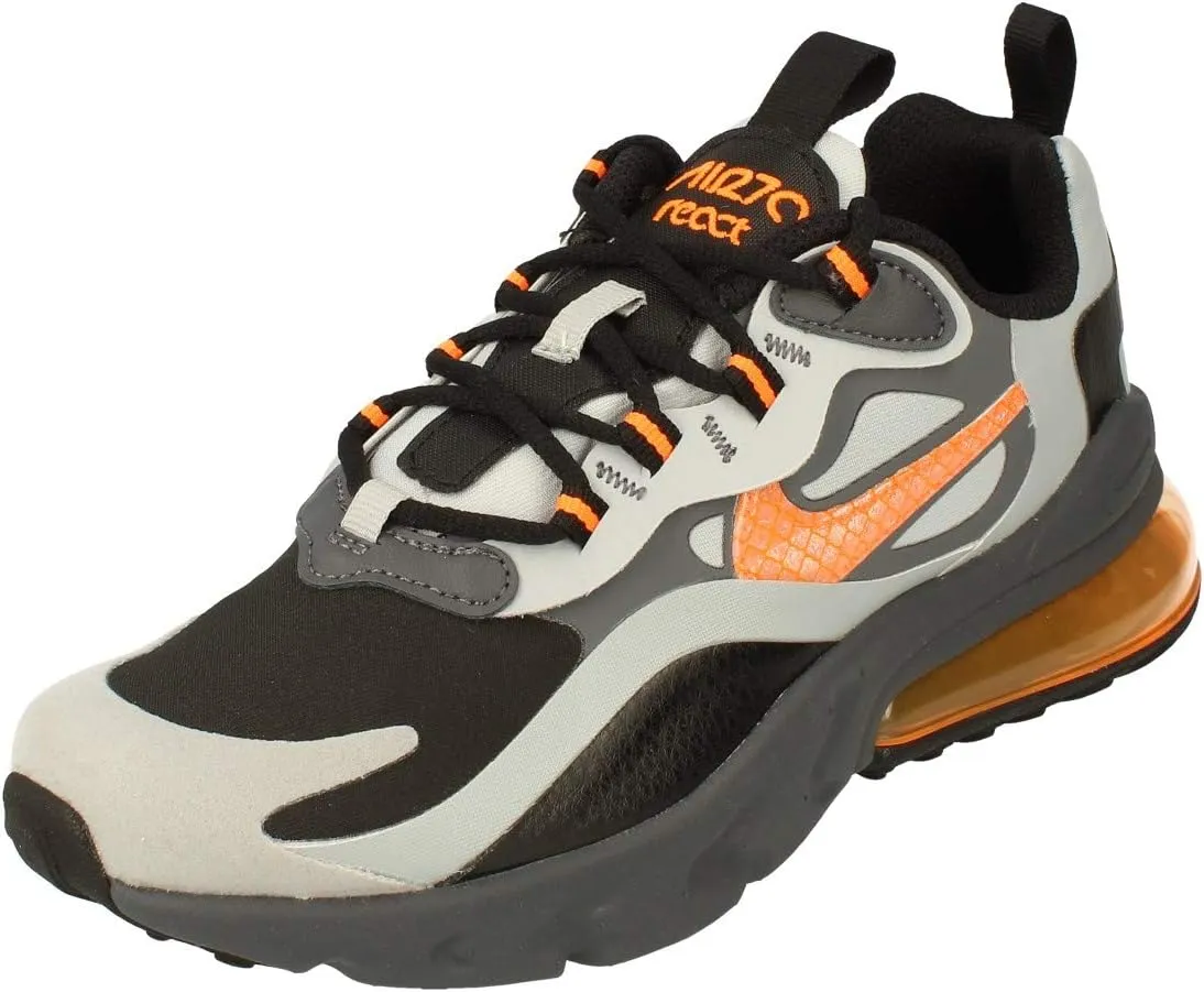 Nike Air Max 270 React Winter GS Running Trainers BQ4760 Sneakers Shoes (UK 4.5 us 5Y EU 37.5, Black Total Orange Grey 001)