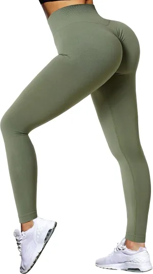 OMKAGI Women Scrunch Butt Lifting Leggings Seamless High Waisted Workout Yoga Pants