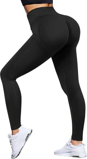 OMKAGI Women Scrunch Butt Lifting Leggings Seamless High Waisted Workout Yoga Pants