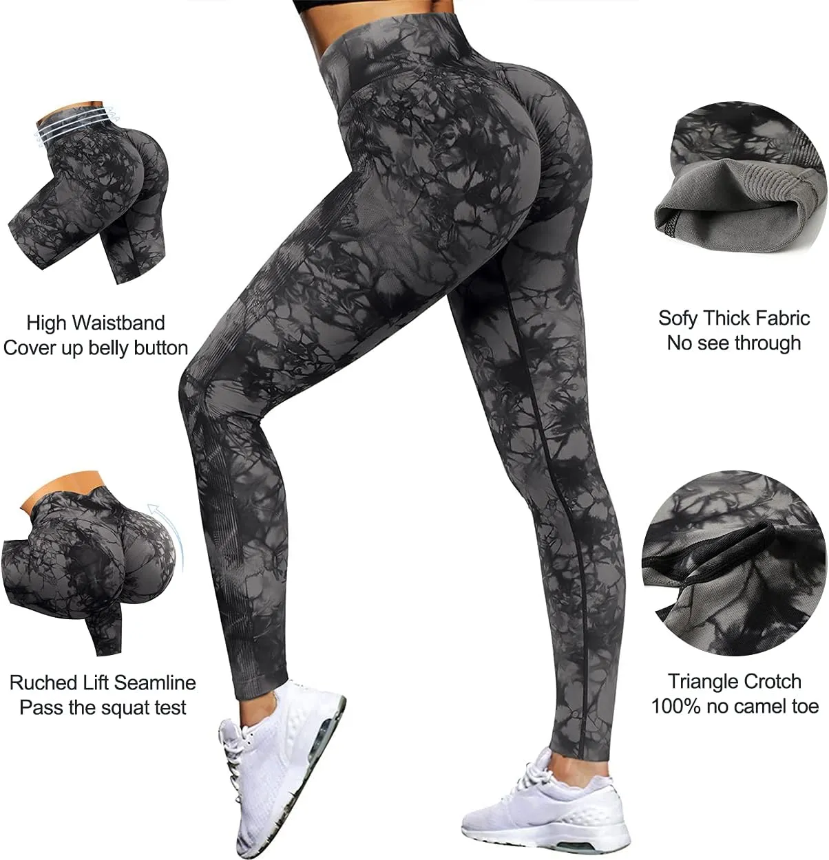 OMKAGI Women Scrunch Butt Lifting Leggings Seamless High Waisted Workout Yoga Pants