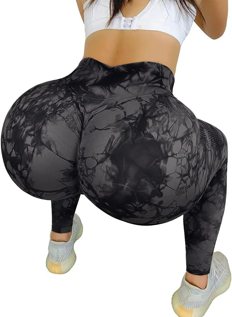 OMKAGI Women Scrunch Butt Lifting Leggings Seamless High Waisted Workout Yoga Pants
