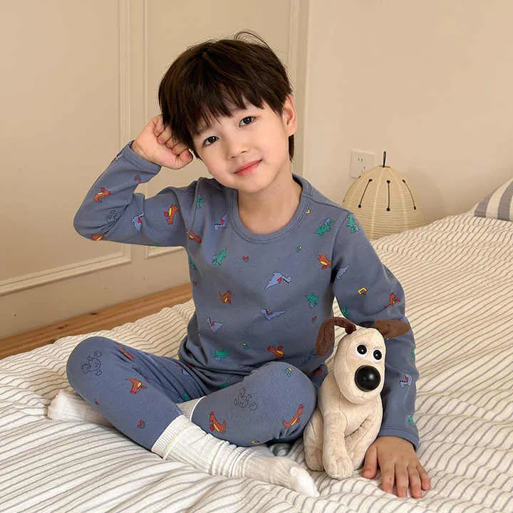 Pajamas Set Long Sleeve Cute Printing-طقم بيجامات بأكمام