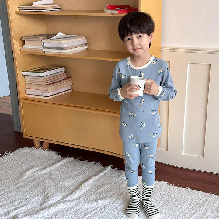 Pajamas Set Long Sleeve Cute Printing-طقم بيجامات بأكمام