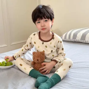 Pajamas Set Long Sleeve Cute Printing-طقم بيجامات بأكمام