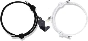 Personalized Couples Bracelets for Women Men Adjustable Rope Couples Bracelets Heart Matching Bracelets Star Moon Yin Yang Braided Bracelets for Him and Her BFF Friendship Promise Bracelets Valentines Birthday Jewelry