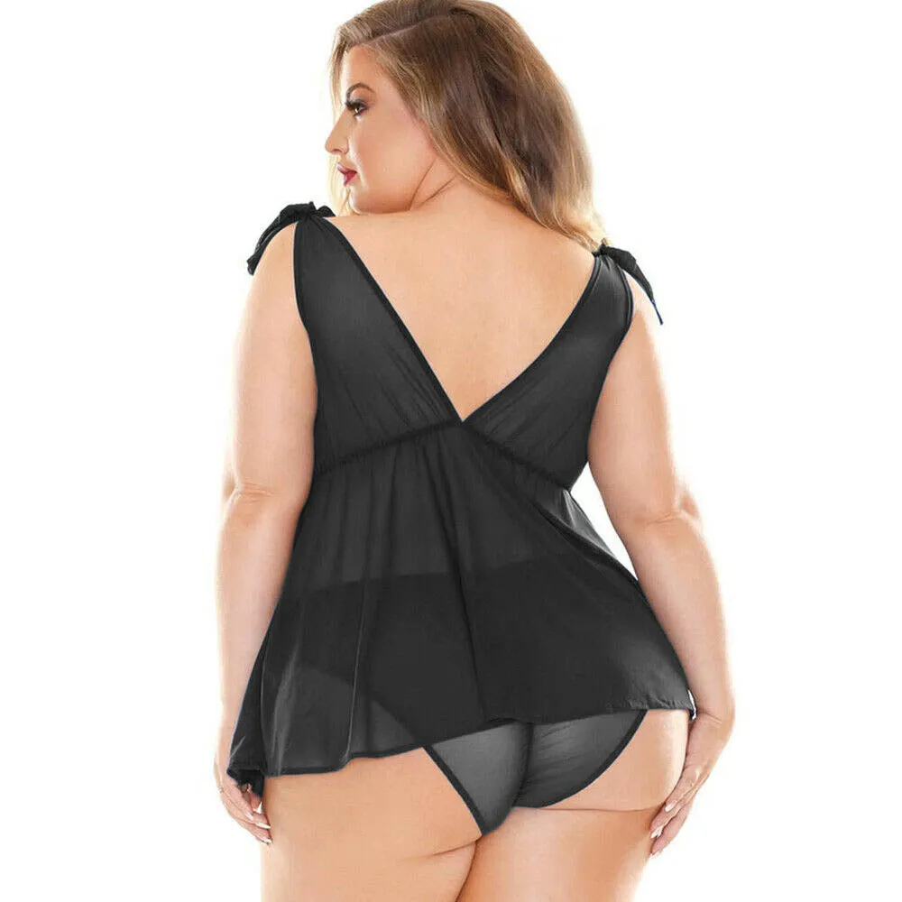 Plus size seductive babydoll nightwear 4XL -5XL