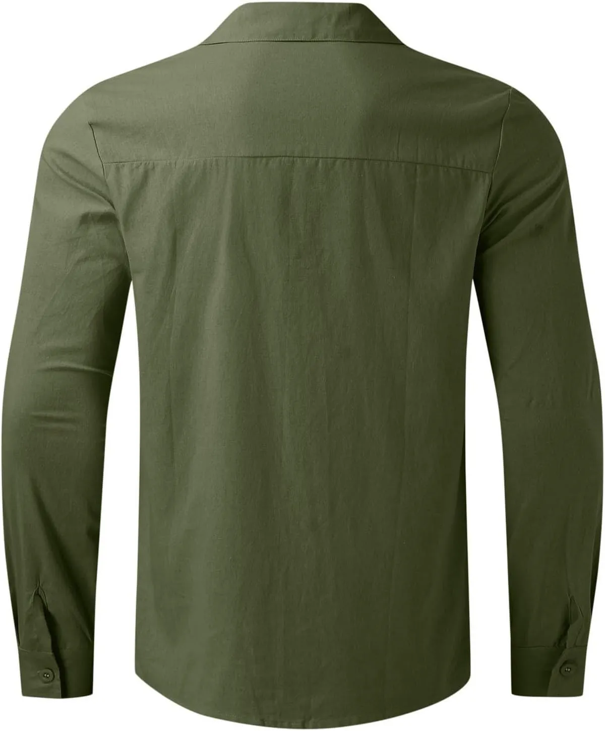 Plus Size Shirts for Men Linen Button Down Shirt Long Sleeve Casual Hawaiian Comfy Collar Tee Beach Summer Clothes