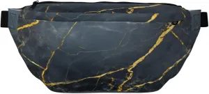 Polished Black Marble With Golden Veins Fanny Pack For Women Man, Waist Belt Bag Crossbody For Sports Travel Hiking Running Jogging