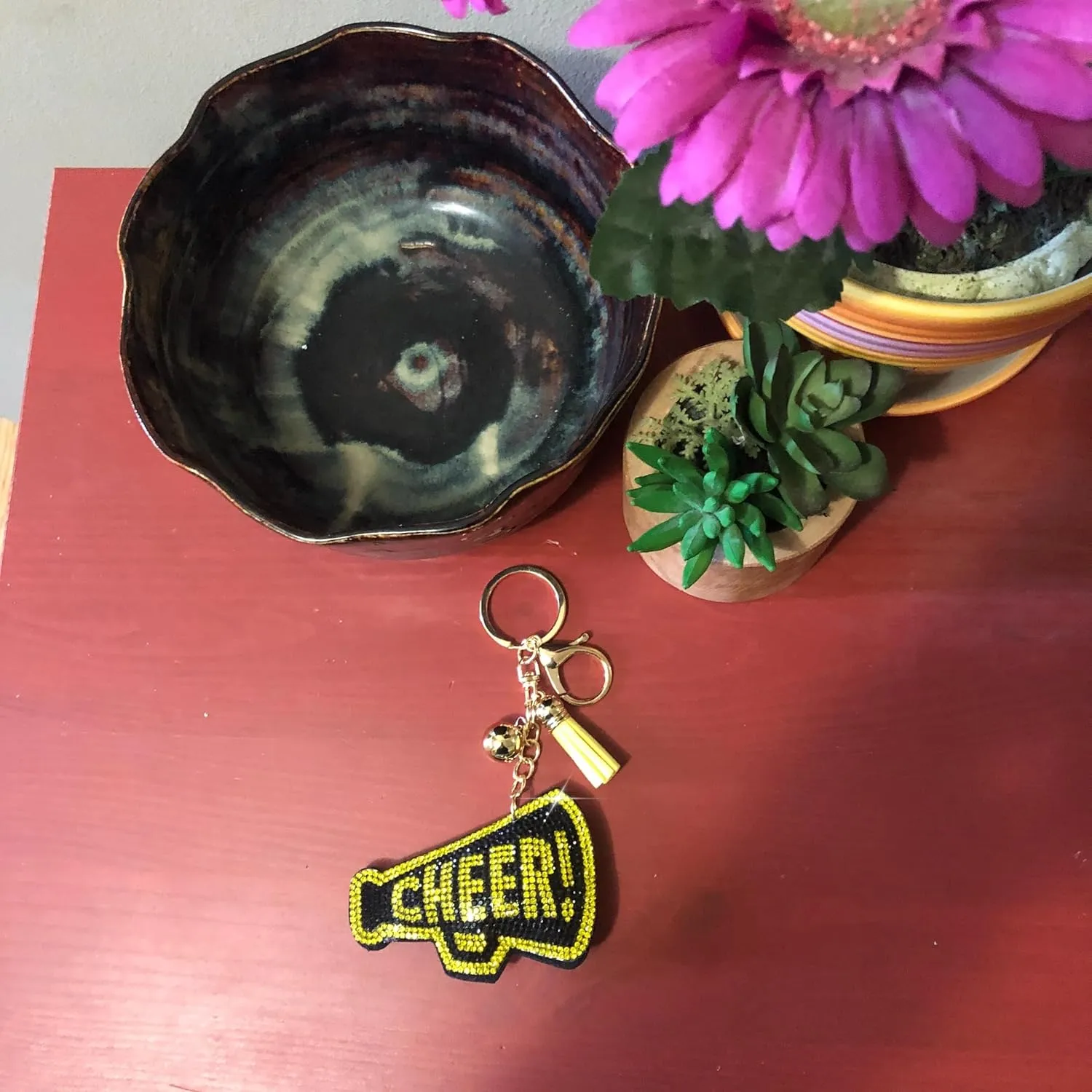 Popfizzy Rhinestone Keychain Accessories for Women, Car Keys Charms, Bling Keychain, Cute Purse Charms for Handbags
