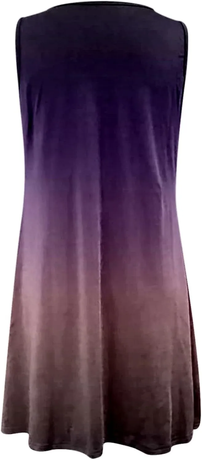 PTOLOCIF Summer Dresses for Trendy Boho Floral Print Cover Up Crew Neck Sleeveless Sundresses Size 16 Evening Gown