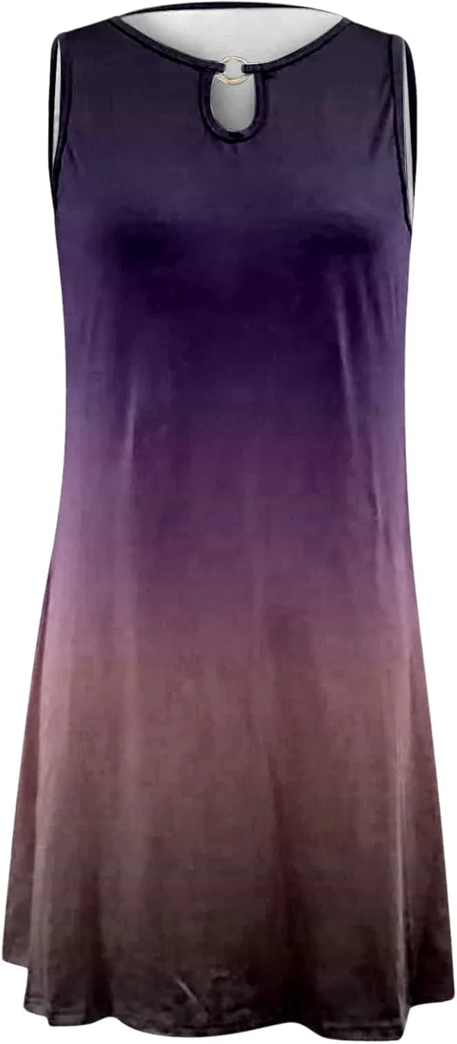 PTOLOCIF Summer Dresses for Trendy Boho Floral Print Cover Up Crew Neck Sleeveless Sundresses Size 16 Evening Gown