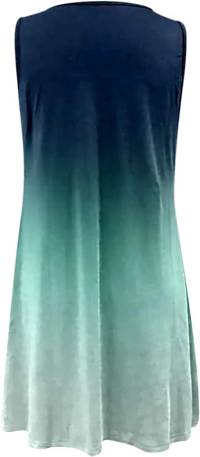 PTOLOCIF Summer Dresses for Trendy Boho Floral Print Cover Up Crew Neck Sleeveless Sundresses Size 16 Evening Gown