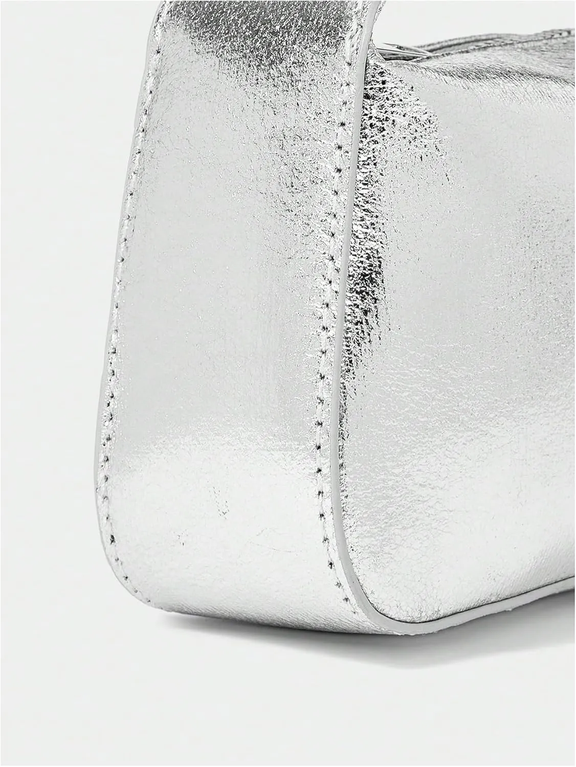 QWINEE Women's Metallic Evening Handbag Zipper Top Handle Glamorous Clutch Purses