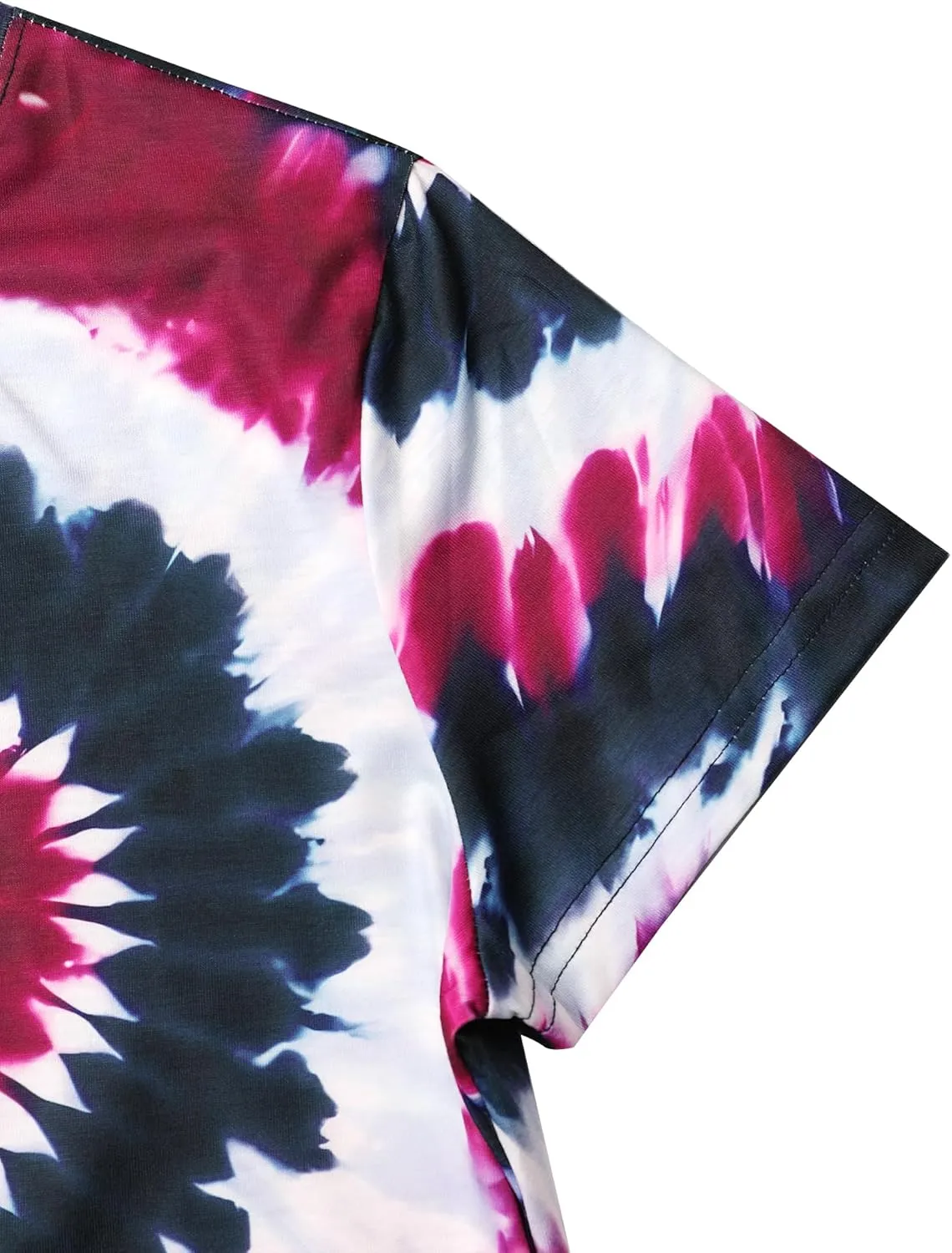 Remidoo Women's Casual Tie Dye Heart Graphic T Shirt Short Sleeve Crewneck Tee Tops