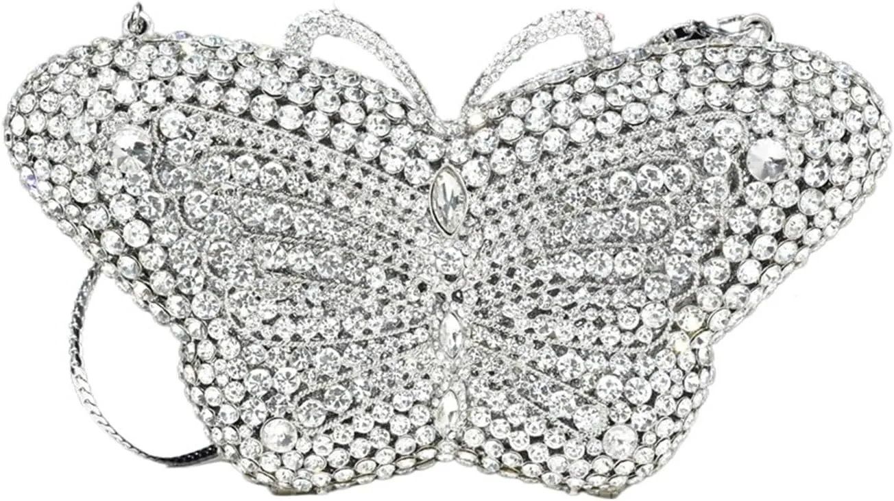 Rhinestone Bags Female Diamonds Cute Handbags Ladies Bridal Party Butterfly Shape Clutches Elegant Banquet Purse Evening Bags