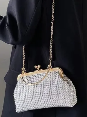 Rhinestone Bags Ladies Sparkling Elegant Formal Evening Clutches Purses Handbags Crystal Crossbody Bags(Color:C,Size:one Size)