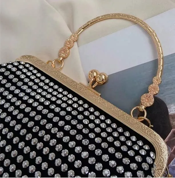 Rhinestone Bags Ladies Sparkling Elegant Formal Evening Clutches Purses Handbags Crystal Crossbody Bags(Color:C,Size:one Size)