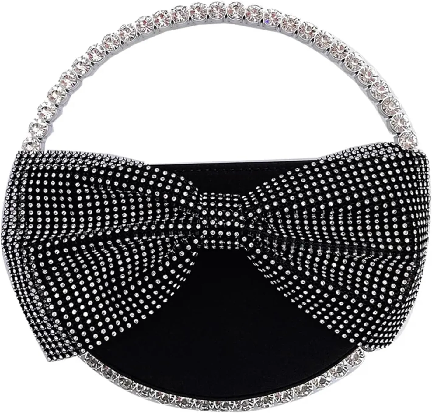 Rhinestone Bags Round Handle Diamond Bow Evening Bag Women Wedding Party Glittering Crystal Clutch Purses and Handbags Wallets