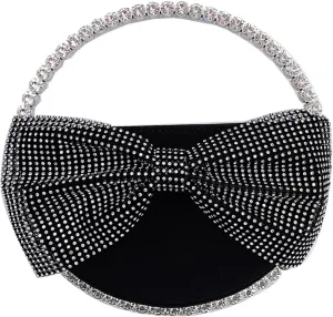 Rhinestone Bags Round Handle Diamond Bow Evening Bag Women Wedding Party Glittering Crystal Clutch Purses and Handbags Wallets