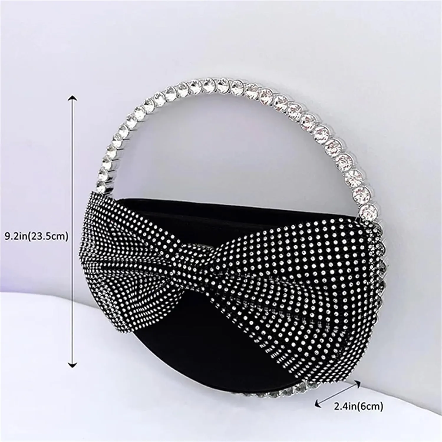 Rhinestone Bags Round Handle Diamond Bow Evening Bag Women Wedding Party Glittering Crystal Clutch Purses and Handbags Wallets