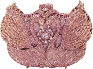 Rhinestone Bags Swan Shaped Rhinestone Evening Bags Women Gorgeous Diamond Metal Clutch Purses And Handbags Wedding Party