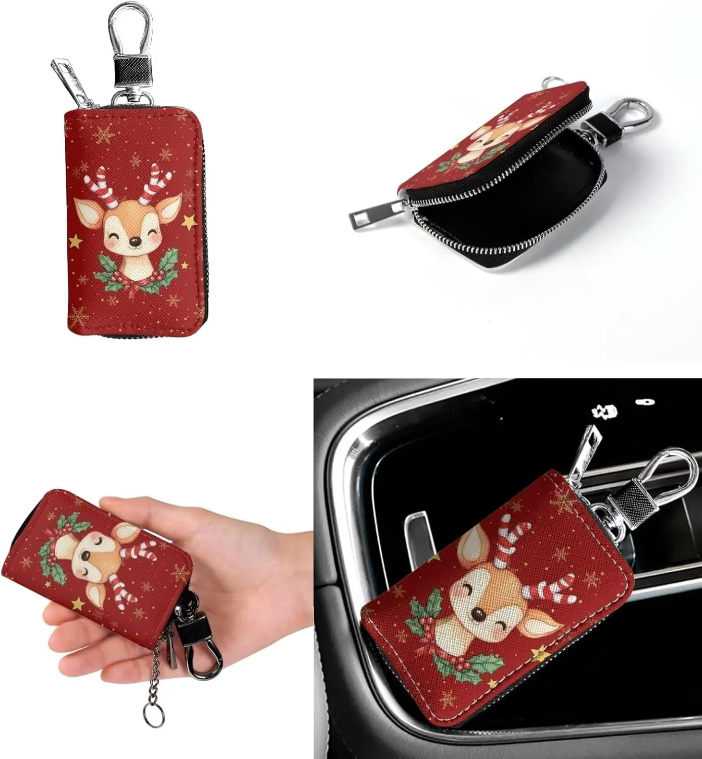 Rnyleeg Crossbody Bag for Women Leather Hobo Handbag with Pocket Bucket Bag with 2 pcs Adjustable Strap Matching Car Key Case