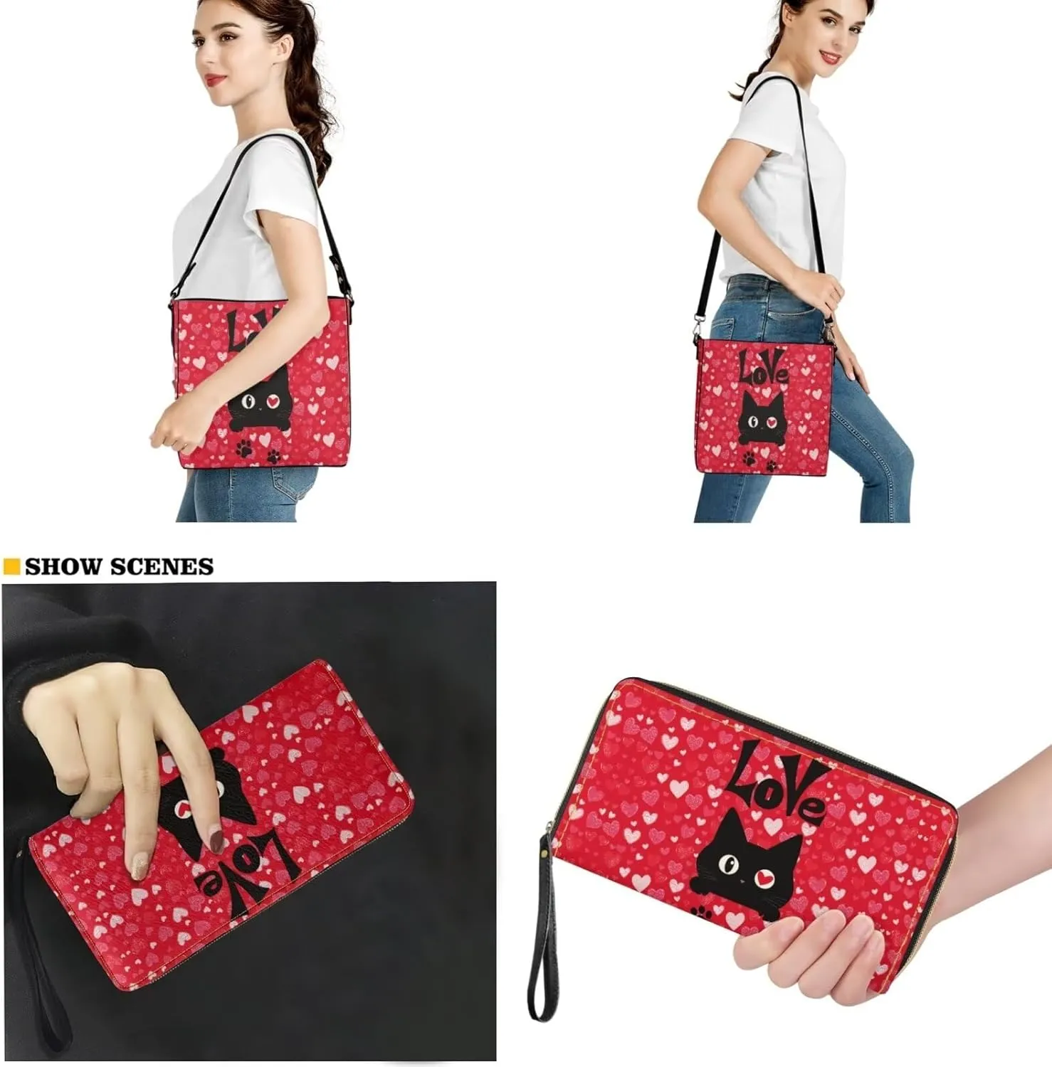 Rnyleeg Leather Crossbody Bags for Women Large Capacity Hobo Bag with 2 PCS Adjustable Strap Matching Waterproof Wallet Purse