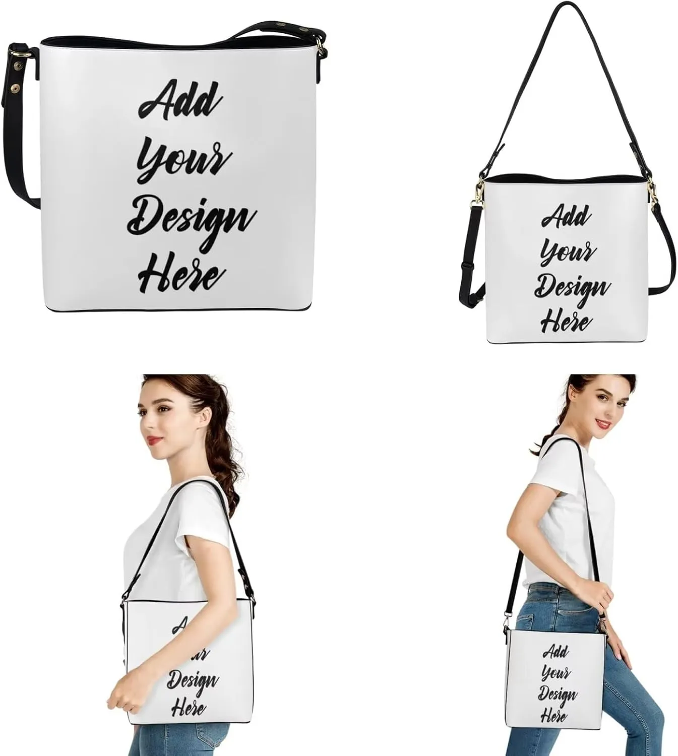 Rnyleeg Leather Crossbody Bags for Women Large Capacity Hobo Bag with 2 PCS Adjustable Strap Matching Waterproof Wallet Purse
