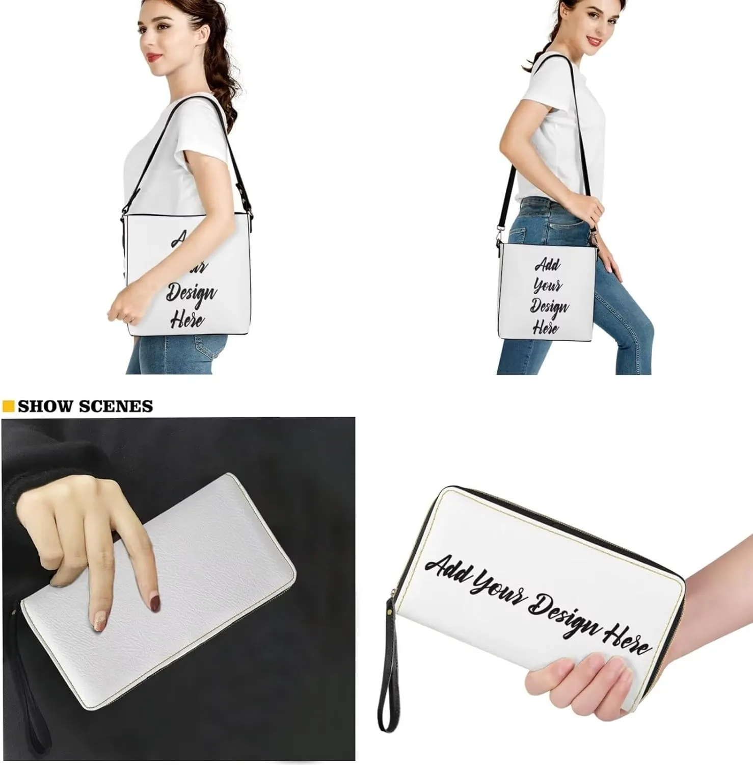 Rnyleeg Leather Crossbody Bags for Women Large Capacity Hobo Bag with 2 PCS Adjustable Strap Matching Waterproof Wallet Purse