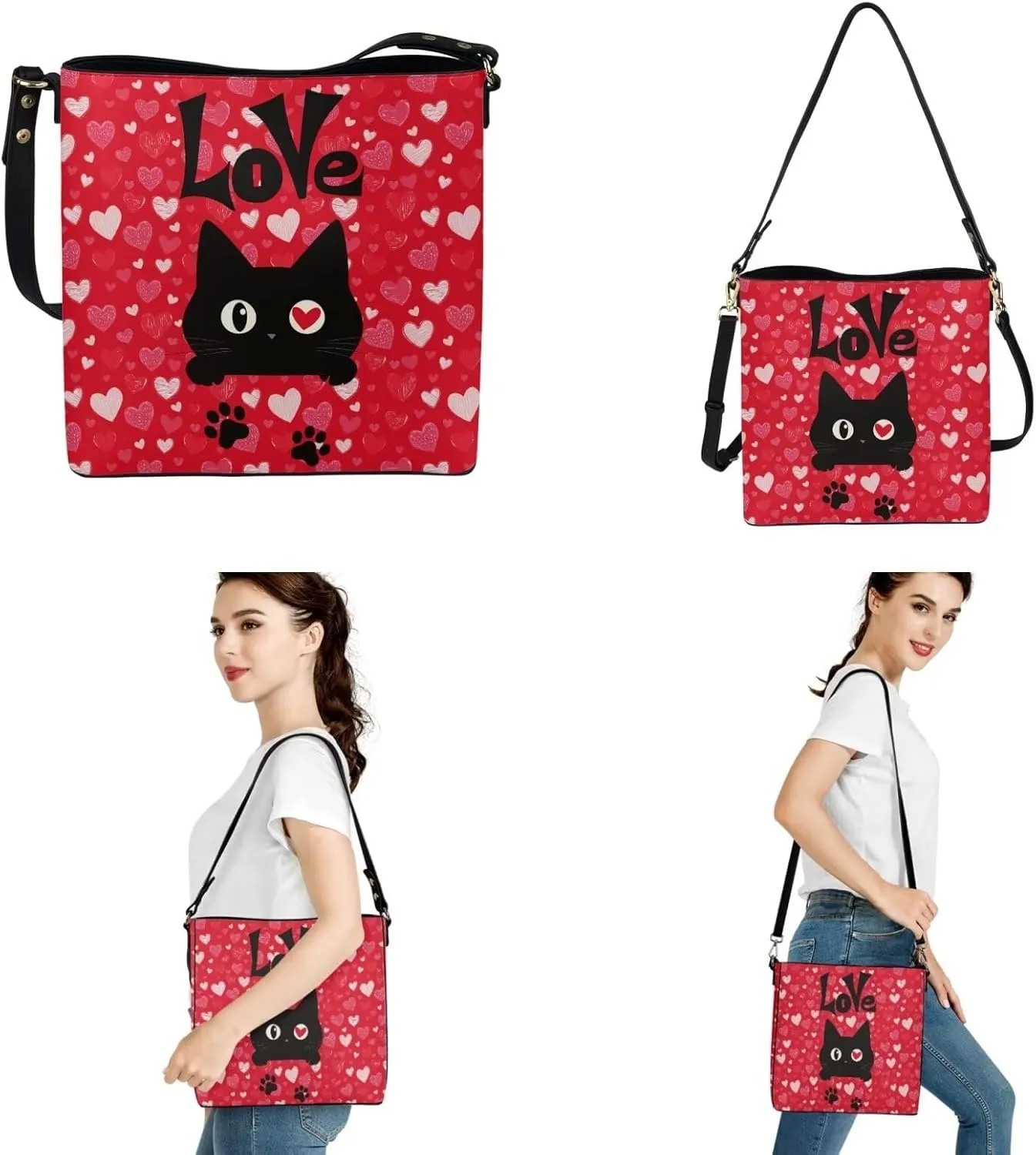 Rnyleeg Leather Crossbody Bags for Women Large Capacity Hobo Bag with 2 PCS Adjustable Strap Matching Waterproof Wallet Purse