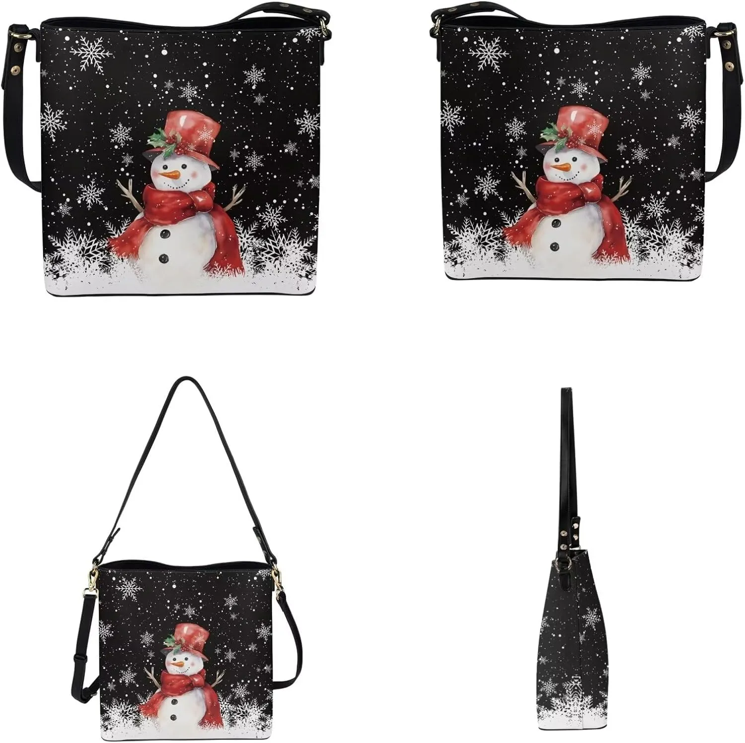 Rnyleeg Leather Crossbody Bags Hobo Shoulder Bag for Women Portable Handbag with 2 PCS Adjustable Strap Matching Small Wallet