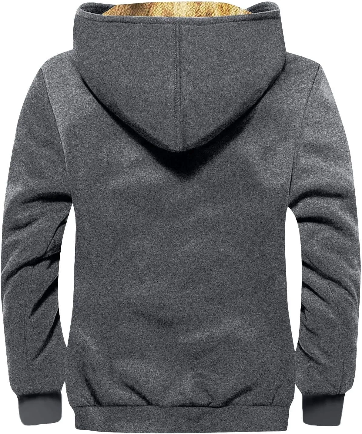 RTRDE Mens Work Jacket Fleece Sherpa Lined Hoodie Jackets Long Sleeve Printed Zip Up Winter Coats Work Jacket, M-7XL