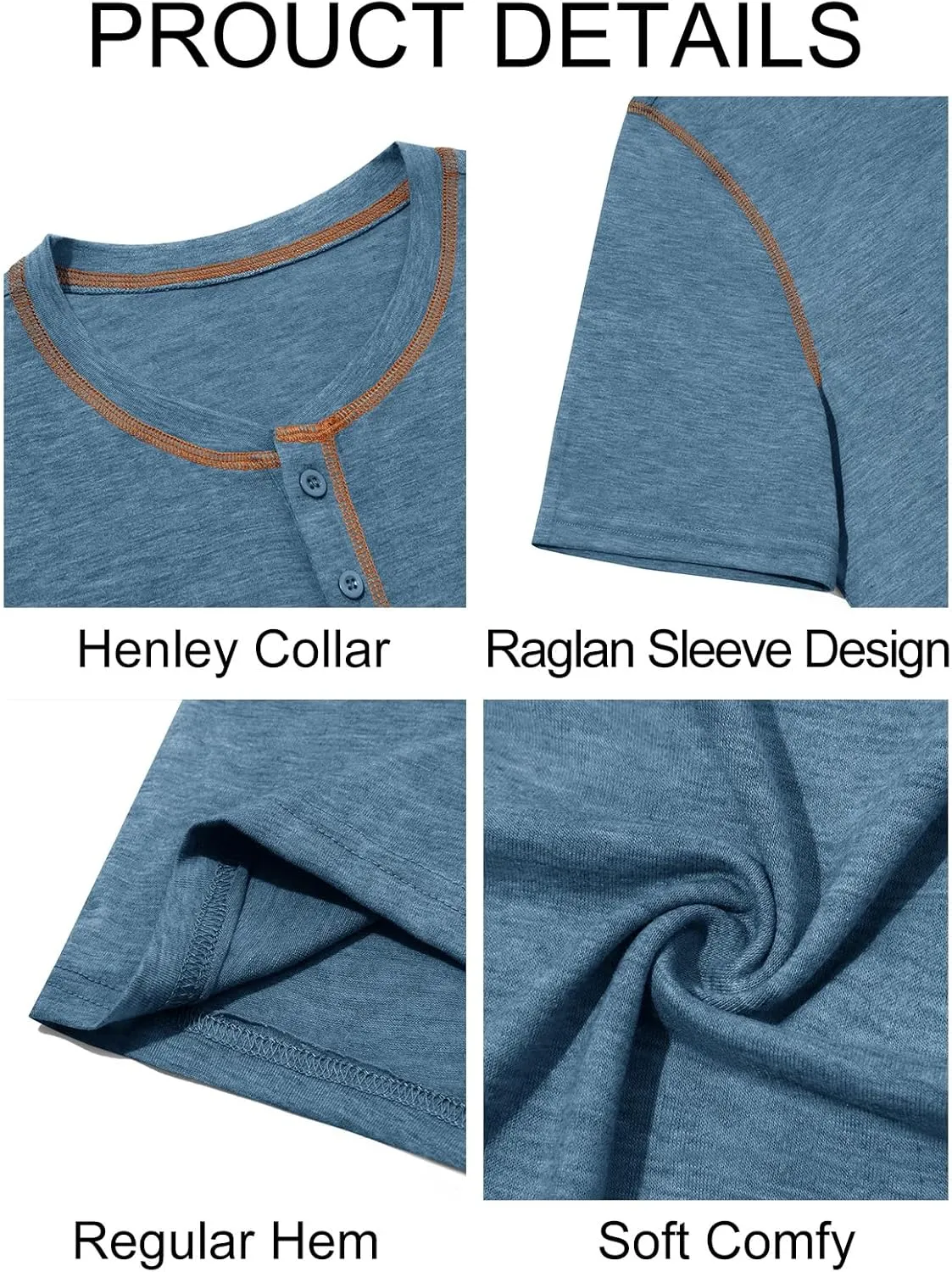 Runcati Mens Henley Shirts Short Sleeve Casual Lightweight Stretchy Basic Tee Summer Vintage T-Shirts