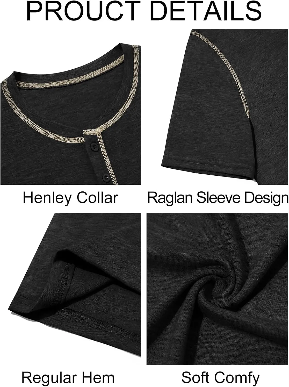 Runcati Mens Henley Shirts Short Sleeve Casual Lightweight Stretchy Basic Tee Summer Vintage T-Shirts
