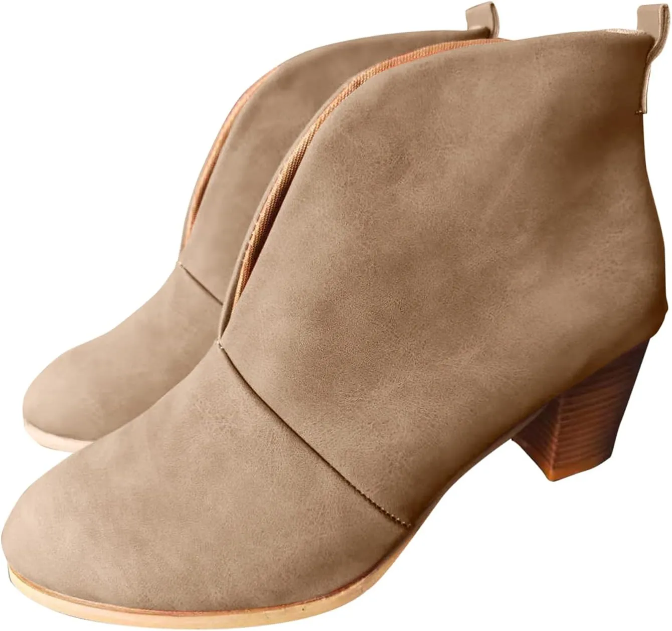 SBGMoSJ Mens Black Ankle Boots with Zipper Womens Low Wedge Heel Ankle Booties Fall Booties for Women 2023 No Heel Black Ankle Booties for Women Woman Boots