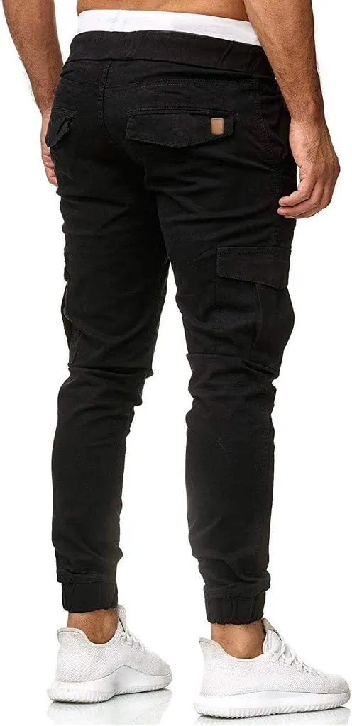 sdbrld Cargo Pants For Men Mens Cargo Pants Solid Drawstring Sport Jogger Cargo Pants Outdoor Casual Hiking Trousers Panrts