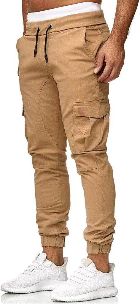 sdbrld Cargo Pants For Men Mens Cargo Pants Solid Drawstring Sport Jogger Cargo Pants Outdoor Casual Hiking Trousers Panrts