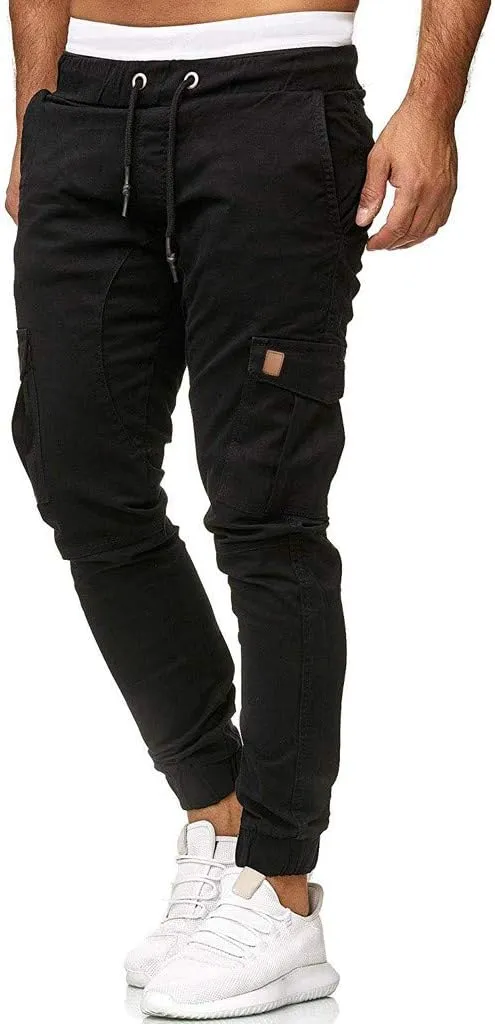 sdbrld Cargo Pants For Men Mens Cargo Pants Solid Drawstring Sport Jogger Cargo Pants Outdoor Casual Hiking Trousers Panrts